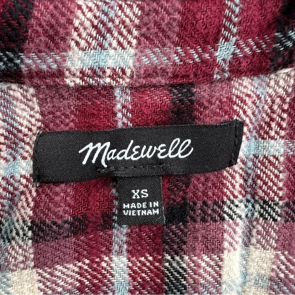 Madewell Flannel Sunday Shirt in Mahaska Plaid With pockets Women's Size XS - Picture 7 of 8